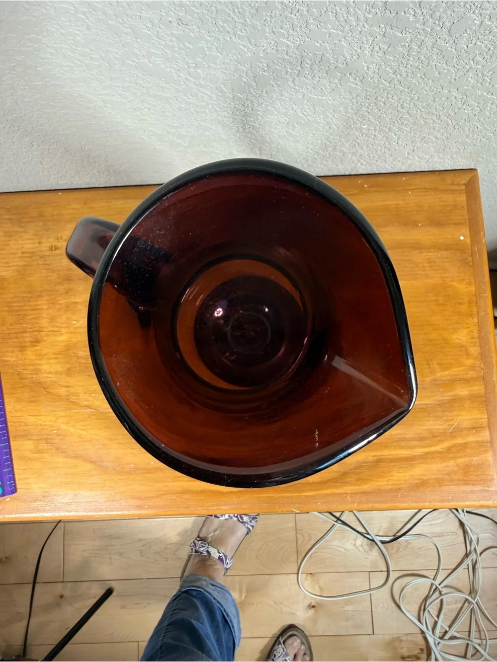 Deep Ruby Glass Pitcher Vase